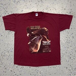 Vintage 90s 1999 Russell Athletic Iron Horse Rally Motorcycle Shirt USA XL